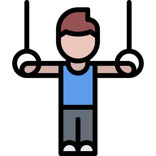 man doing iron cross